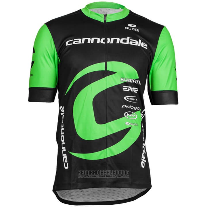 2018 Fahrradbekleidung Cannondale Factory Rancing Grun und Shwarz Trikot Kurzarm und Tragerhose - zum Schließen ins Bild klicken